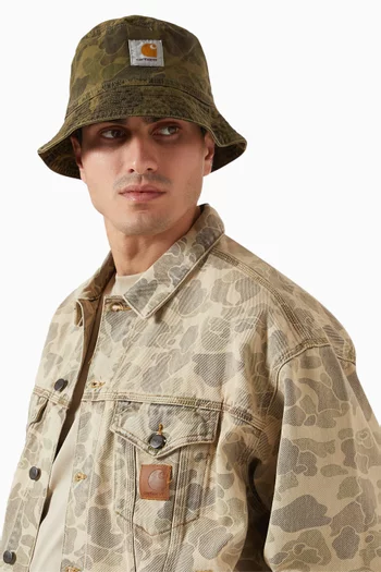 Duck Camouflage-print Bucket Hat in Organic Cotton-canvas
