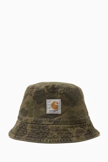 Duck Camouflage-print Bucket Hat in Organic Cotton-canvas