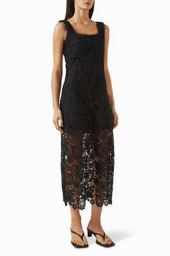 Kim Midi Dress in Guipure Lace