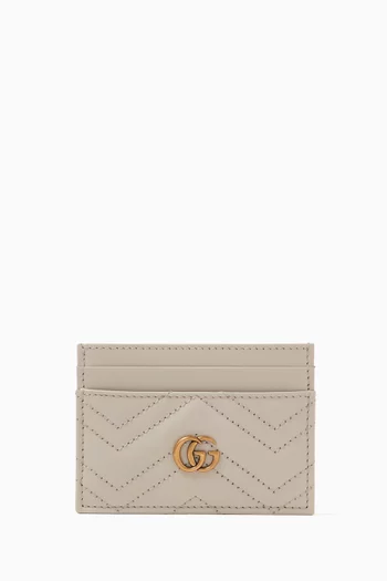GG Marmont Card Case in Matelassé Chevron Leather