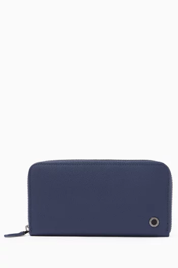 Large Zip Wallet in Grain Leather