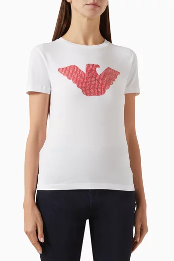 Eagle Pattern T-shirt in Stretch Jersey