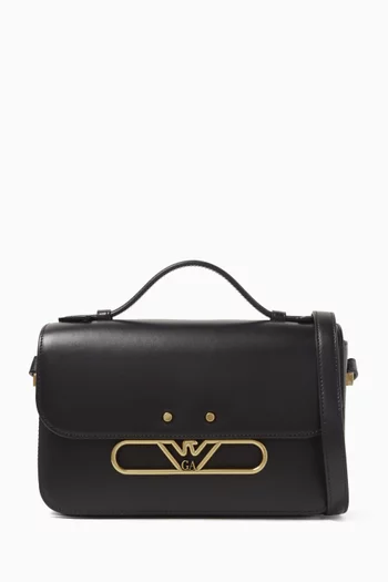 حقيبة كتف بشعار الماركة على شكل نسر جلد