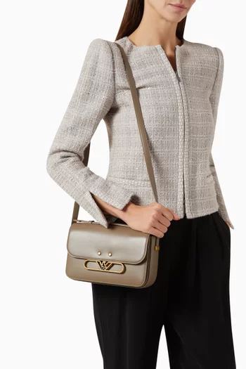 Eagle Logo Shoulder Bag in Leather