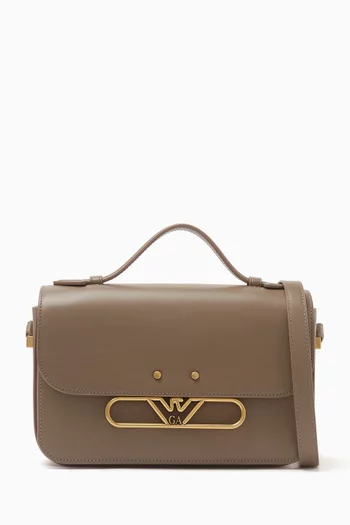 Eagle Logo Shoulder Bag in Leather