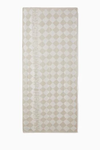 Check Logo Scarf in Cotton-blend