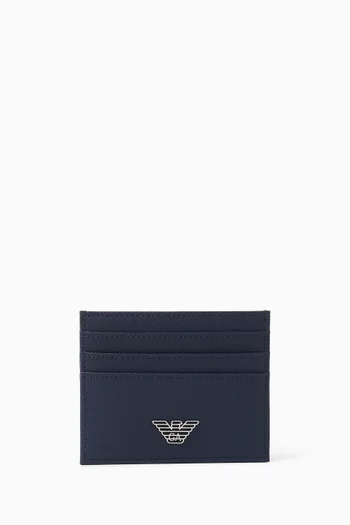 Metal Eagle Cardholder in Saffiano Leather