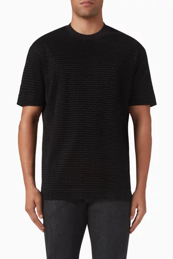 All-over Flocked Logo T-shirt in Lyocell-blend