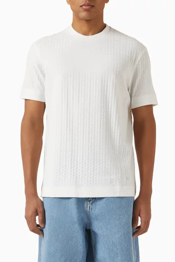 تي شيرت بنقشة ماسات جاكار قطن