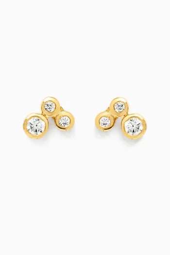 CZ Stud Earrings in Gold-plated Sterling Silver