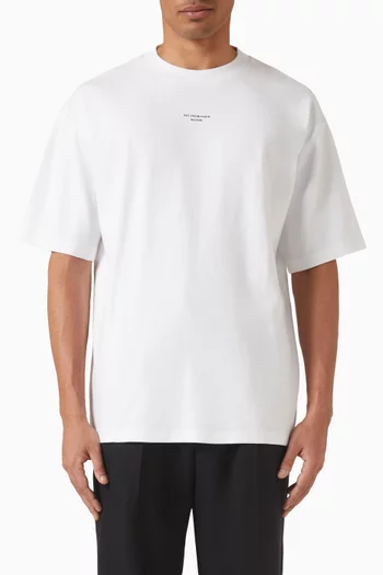 تي شيرت بطبعة شعار الماركة كلاسيكية قطن