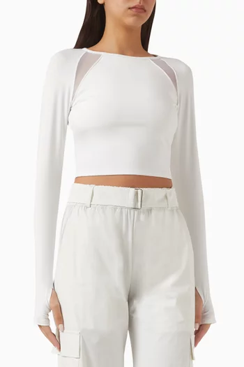 x Mona Kattan Alba Cropped Top