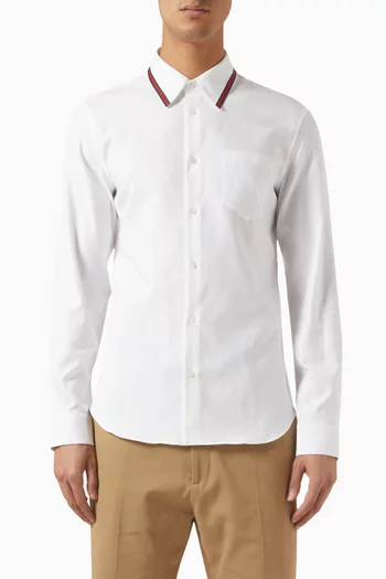 Web-stripe Shirt in Cotton