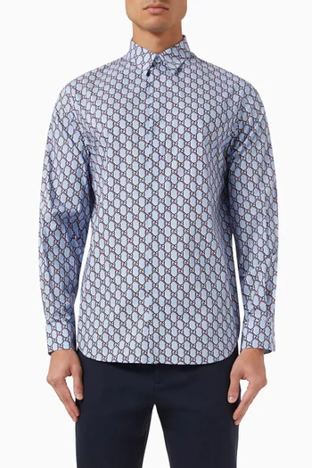 GG Shadow-print Shirt in Cotton