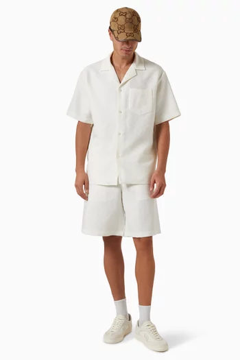 GG Shirt in Linen-blend Canvas