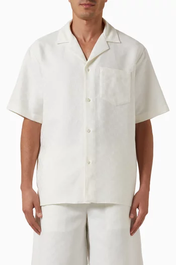 GG Shirt in Linen-blend Canvas