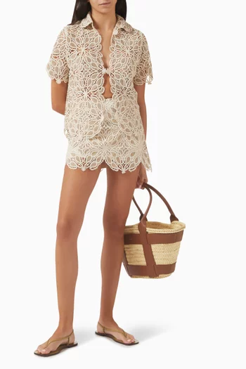 Millie Crochet Mini Skirt in Cotton
