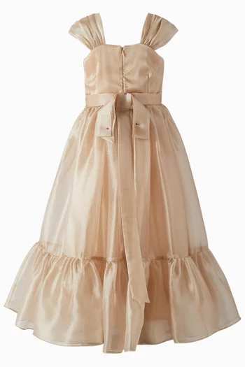Floral Appliqué Maxi Dress