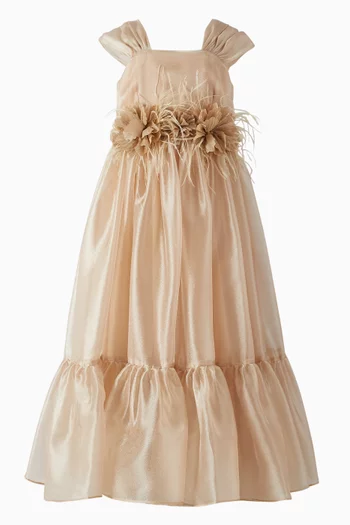 Floral Appliqué Maxi Dress