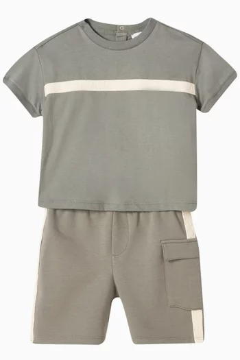 Logo Tape Text Shorts in Jersey
