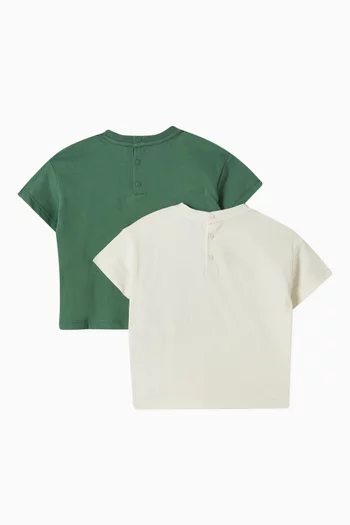 Graphic Logo T-shirt in Cotton, Pack of 2