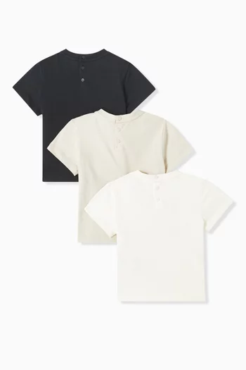 Logo T-shirts in Cotton, Set of 3