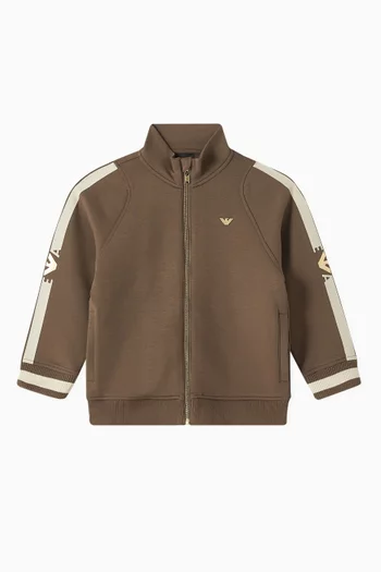 Logo-tape Zip-up Sweatshirt in Cotton-blend