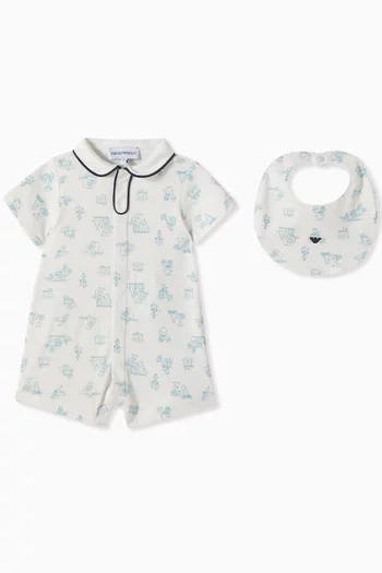 EA Logo Fantasy Romper Set in Cotton