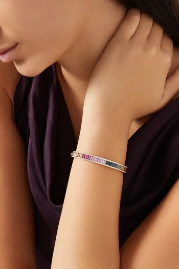 Noor Diamond & Sapphire Bangle in 18kt Rose Gold