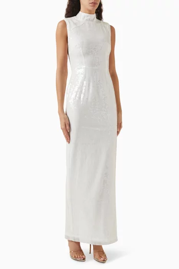 Sequin Maxi Dress in Recycled Polyester