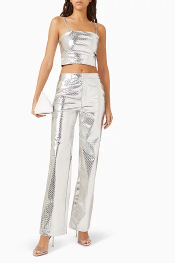 Draped Braided Top in Recycled Polyester