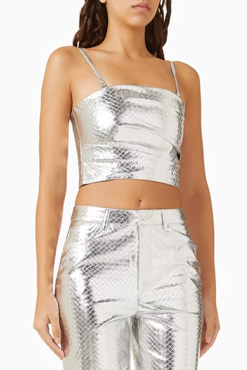 Draped Braided Top in Recycled Polyester