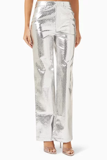 Braided Straight-leg Pants in Recycled Polyester