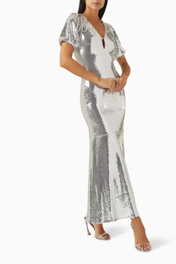 Sequin-embellished Midi Dress