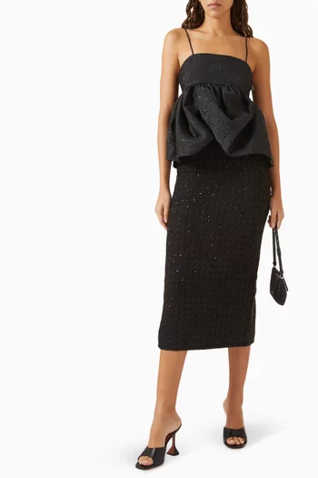 Jacquard Draped Top
