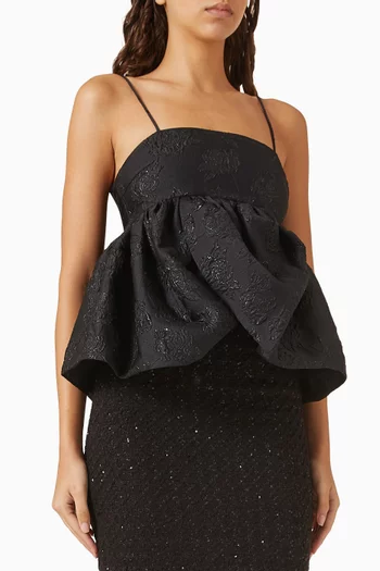 Jacquard Draped Top