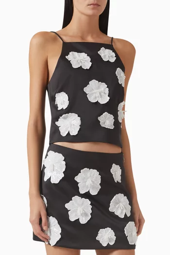 Flower Top in Satin