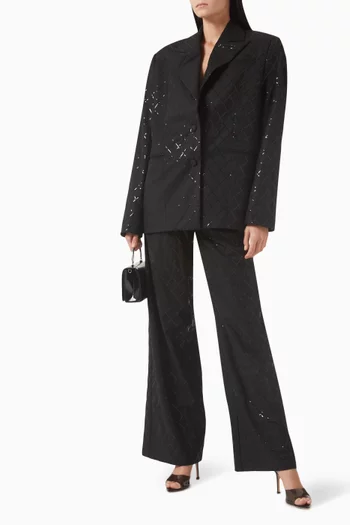 Wide-leg Sequin-embellished Pants
