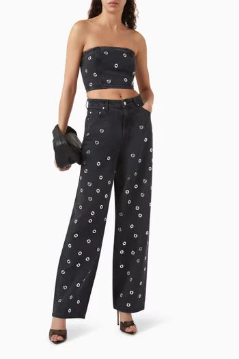 Studded Top in Denim