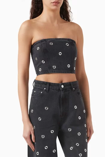 Studded Top in Denim