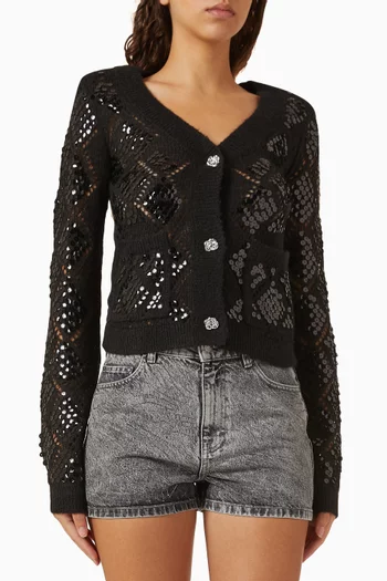 Cardigan in Sequin Knit