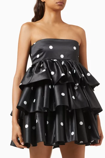 Ruffle Mini Dress in Satin