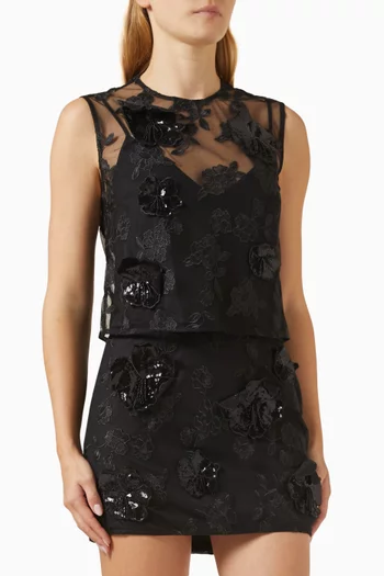 Flower Top in Mesh