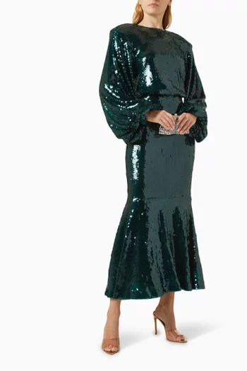 Sequin-embellished Midi Dress