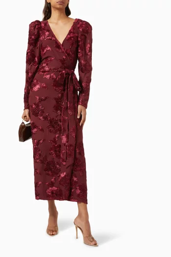 3D Floral Midi Dress in Mesh