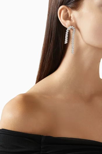 Marquis Pear CZ Earrings in Rhodium-plated Brass