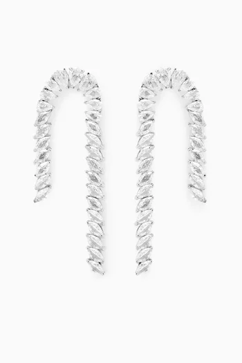 Marquis Pear CZ Earrings in Rhodium-plated Brass