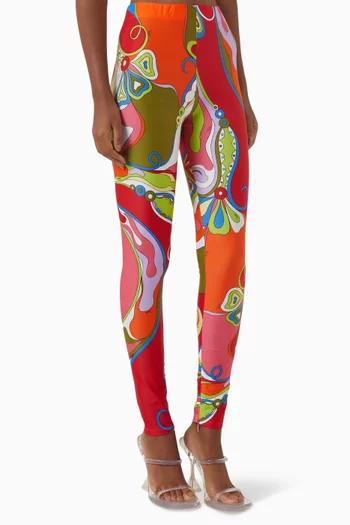 لغينغز بنقشة اوركيدي ليكرا صديق للبيئة