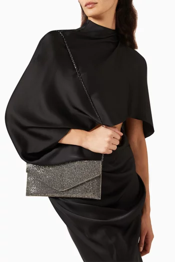 Envelope Crystal-embellished Clutch