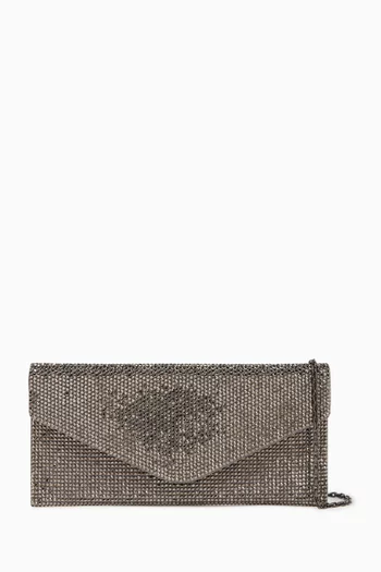 Envelope Crystal-embellished Clutch